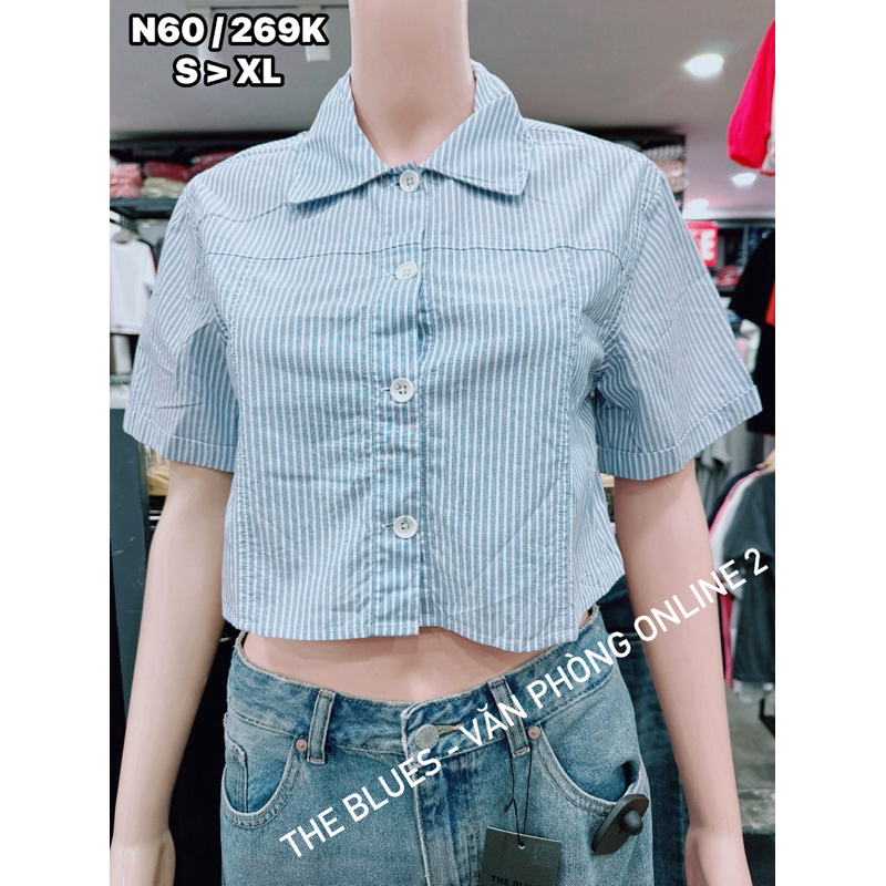 ÁO SƠ MI CROPTOP NỮ NGẮN TAY - THE BLUES N60