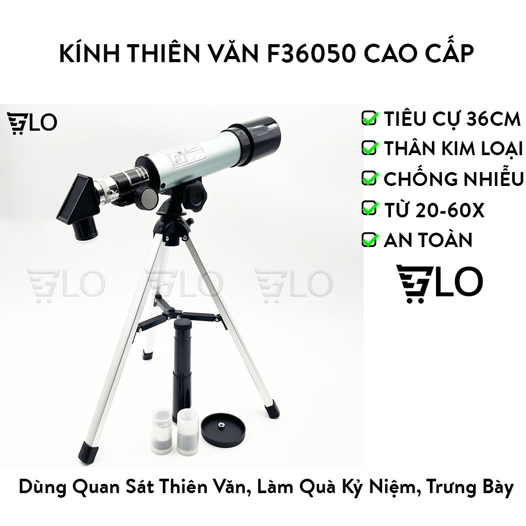 Kính Thiên Văn F36050 Cao Cấp Loại Lớn, Kính Viễn Vọng Khúc Xạ Ngắm Trăng Sao Sắc Nét Cho Trẻ Em Giá