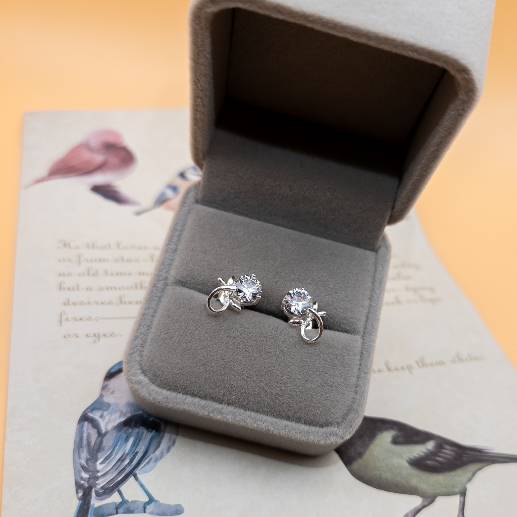 Bông Tai Nữ Bạc Đính Đá