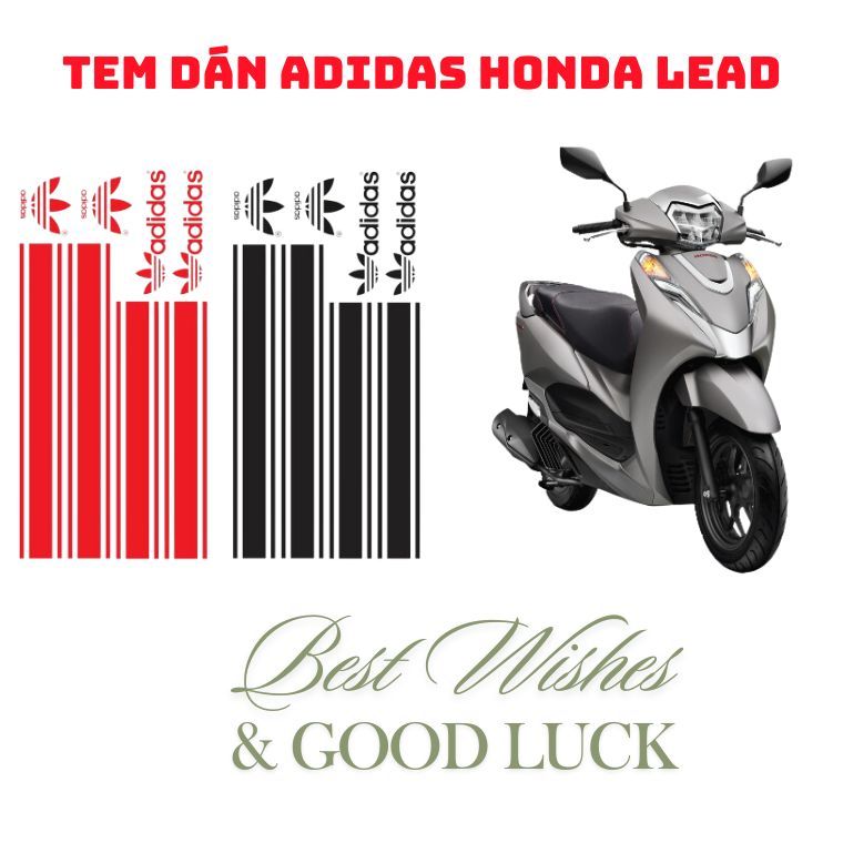 Tem Chỉ Adidas Cho Xe SH 2017-2019 – Trang Trí Thể Thao, Chất Decal Bóng Đẹp