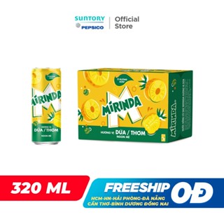   SALE 15.12  Thùng 24 Lon Nước Ngọt Giải Khát Có Gaz Mirinda Dứa  320ml lon  
