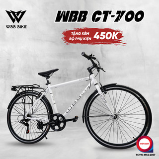 Xe Đạp Thể Thao WBB CT-700 Lốp 700C Bánh Lớn Phiên Bản Có Baga Chịu Lực Chắn Bùn Sắt Chắc Chắn MS5