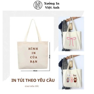 Túi xách vải canvas trắng Việt Anh - in logo theo yêu cầu, giá rẻ, chất lượng