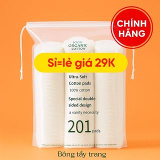  Bông Tẩy Trang LM 201 Miếng – Tẩy Trang Sạch Sâu 100% Cotton 