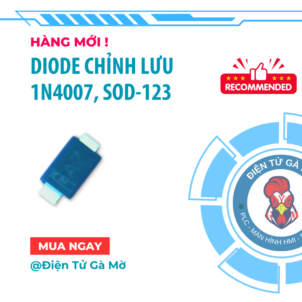 [10 CON] Diode Chỉnh Lưu Dán Nhỏ, 1N4007W 1N4007 A7 1000V SOD-123 Mới Nhập Khẩu