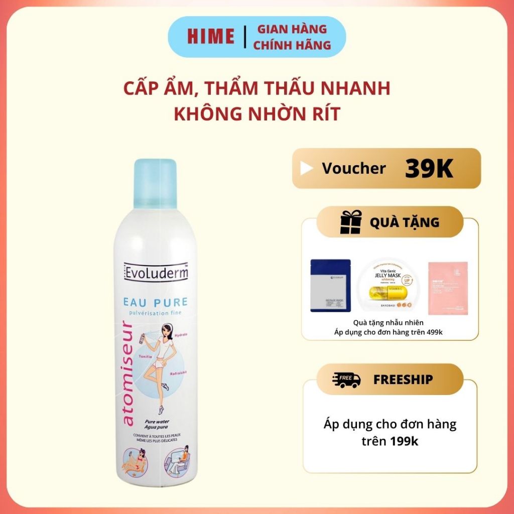 Xịt Khoáng Evoluderm Atomiseur Eau Pure Pháp chai 150ml