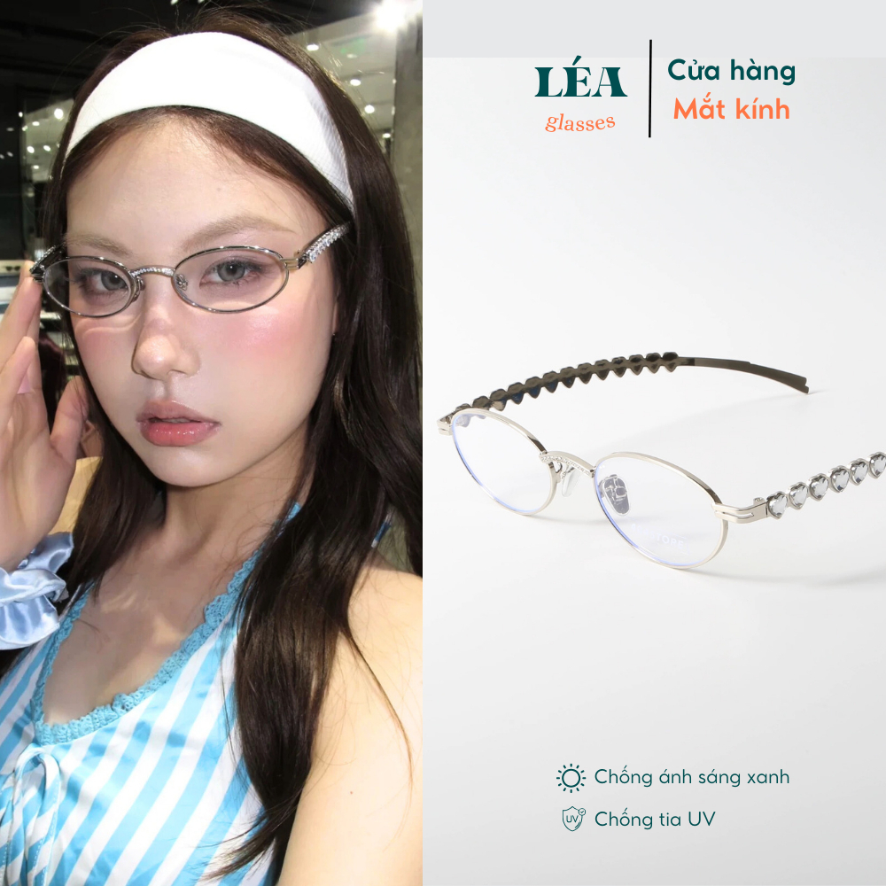 [LÉA GLASSES] Kính mát Jennie Jentle Salon BARRETTE Bayonetta Y2K kim loại cao cấp oval HOT TREND
