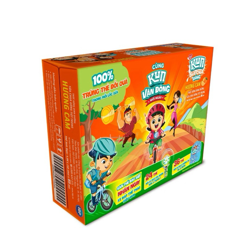 Sữa chua uống KUN vị cam thùng 48 chai x 85ml Đủ Vị