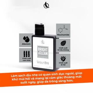Dung Dịch Vệ Sinh Nam LYD Wolf ON Bright & Clean – Dưỡng Sáng, Khử Mùi, Thơm Lâu 95ml/150ml