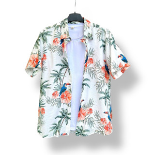 [VẢI TƠ ĐŨI] Áo sơ mi đồng phục hoa lá họa tiết hawaii cây dừa đi du lịch biển gia đình team nhóm