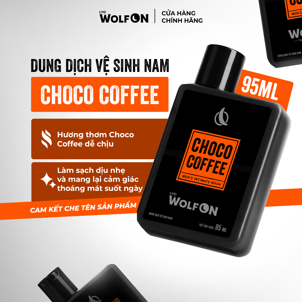 Dung Dịch Vệ Sinh Nam LYD Wolf ON Choco Coffee – Sạch Thơm, Hương Cà Phê Socola 95ml