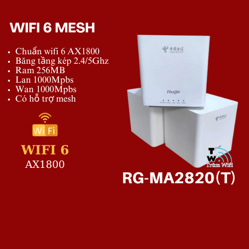 [Wifi Mesh] Bộ phát wifi Ruijie RG-MA2820(T),AX1800,wifi mesh,2 băng tầng