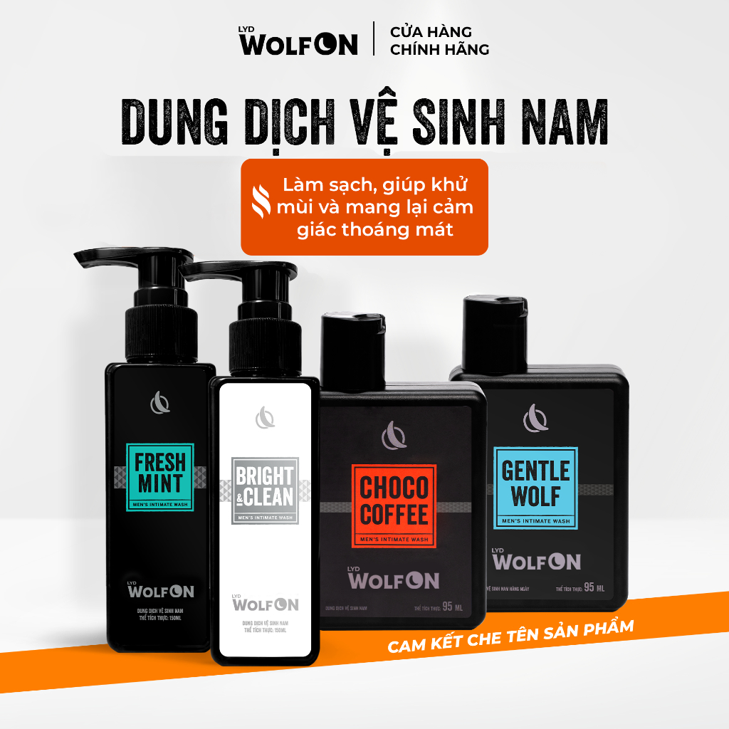 Dung Dịch Vệ Sinh Vùng Kín Nam Giới LYD Wolf ON – Thơm Mát, Sạch Khuẩn 150ml