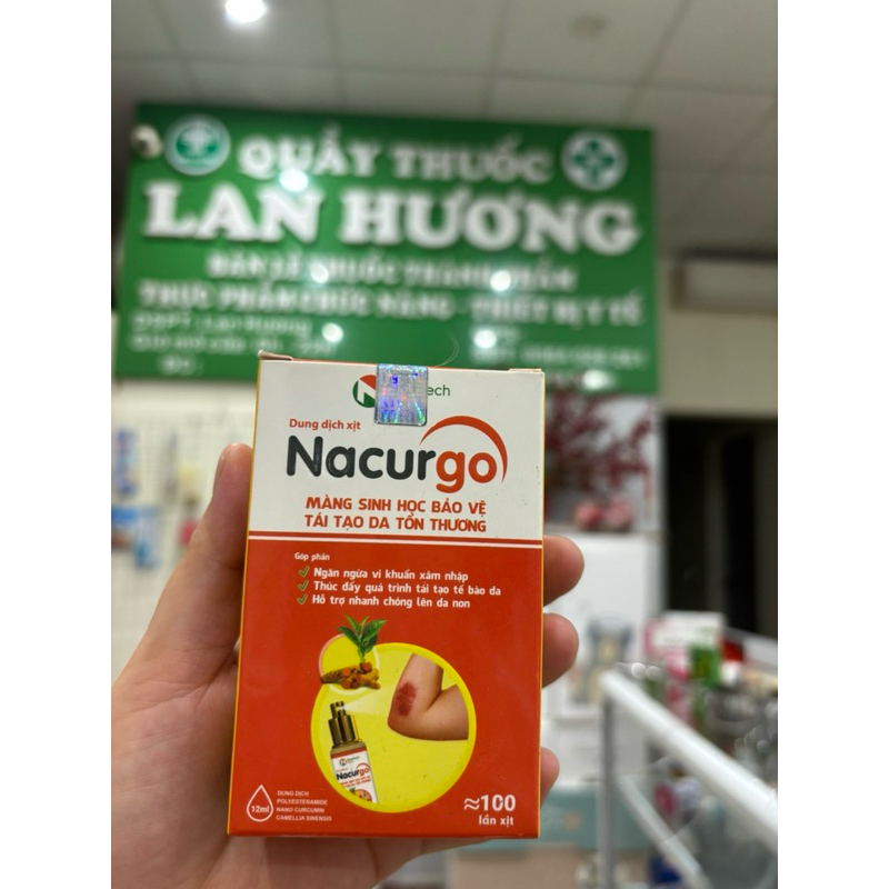Dung dịch xịt Nacurgo bảo vệ, tái tạo da, ngừa vi khuẩn (1 chai x 12ml)