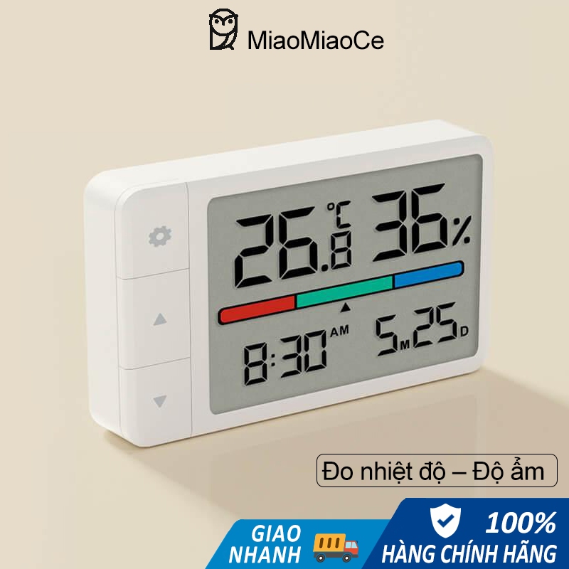 Nhiệt ẩm kế điện tử MiaoMiaoCe đo nhiệt độ, độ ẩm phòng, LCD rõ nét,  Cảm biến chính xác cao