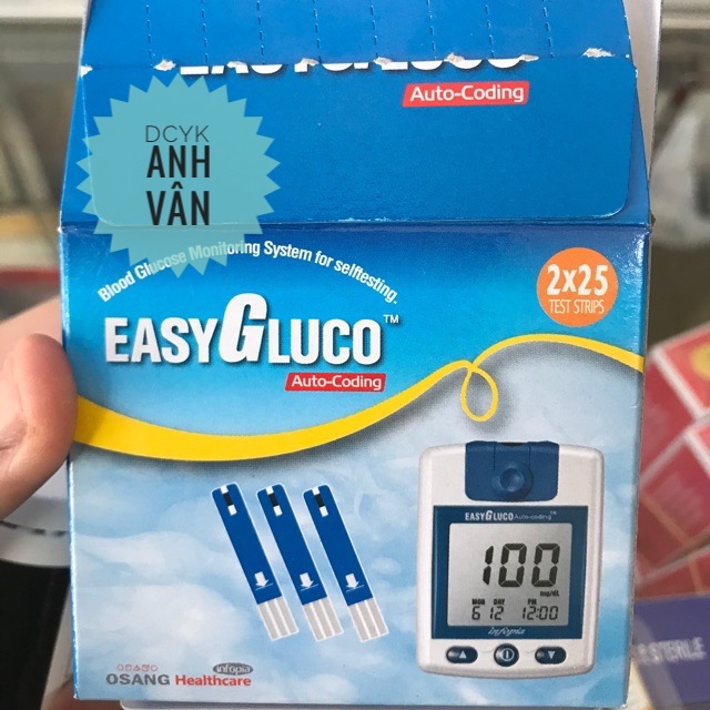 Que thử đường huyết EASY GLUCO ( 25 que x 2 lọ)