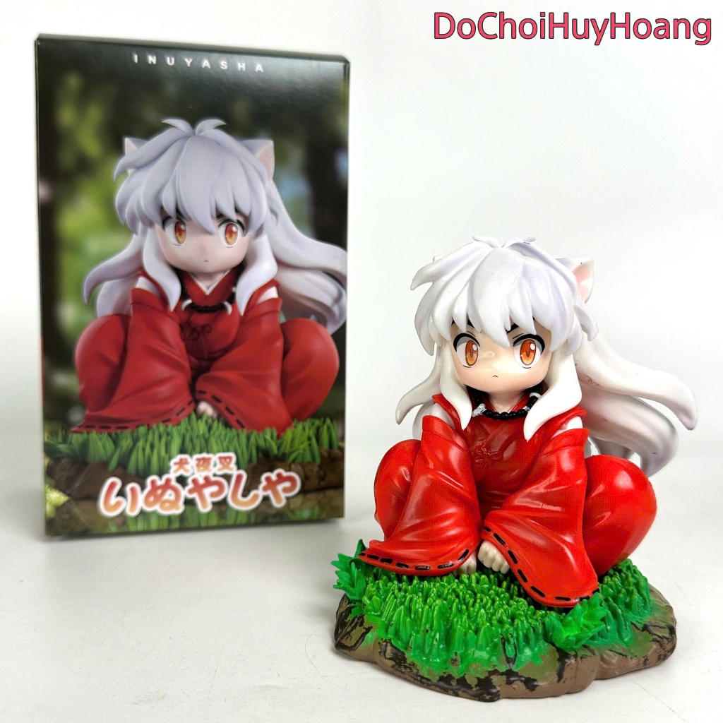 Mô hình tượng nhân vật Inuyasha kid ngồi trong khuyển dọa xoa cao 10cm