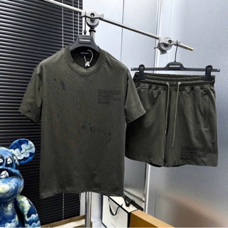 Bộ Quần Áo Nam DSQ In Chữ Lưng Phối Họa Tiết Vảy Sơn Cực Hot - Bộ Hè Nam DSQ In Lưng Cao Cấp 3 Màu Hot Trend 2025