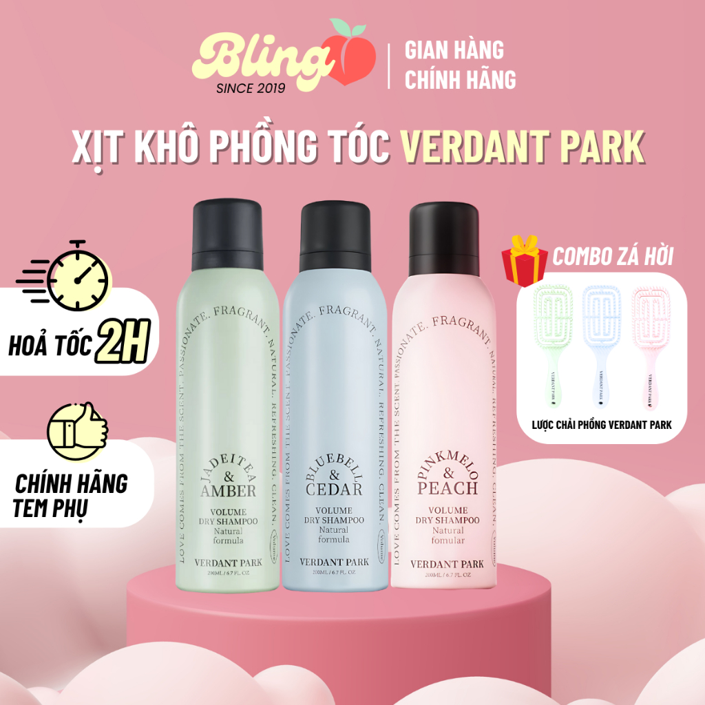  Dầu Gội Khô VERDANT PARK Xịt Gội Đầu Khô Phồng Tóc Không Bết Kiềm Dầu Tóc Dạng Xịt Tóc Hút Dầu Bồng Bềnh BLING STORE 