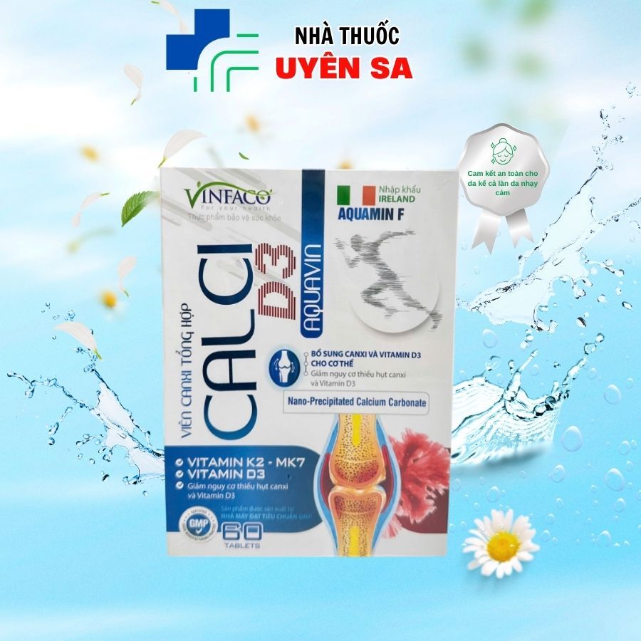 [CHÍNH HÃNG] Viên Calci tổng hợp CALCI D3- Thiếu hụt Canxi & D3, ngừa Loãng Xương. Hộp 60 viên