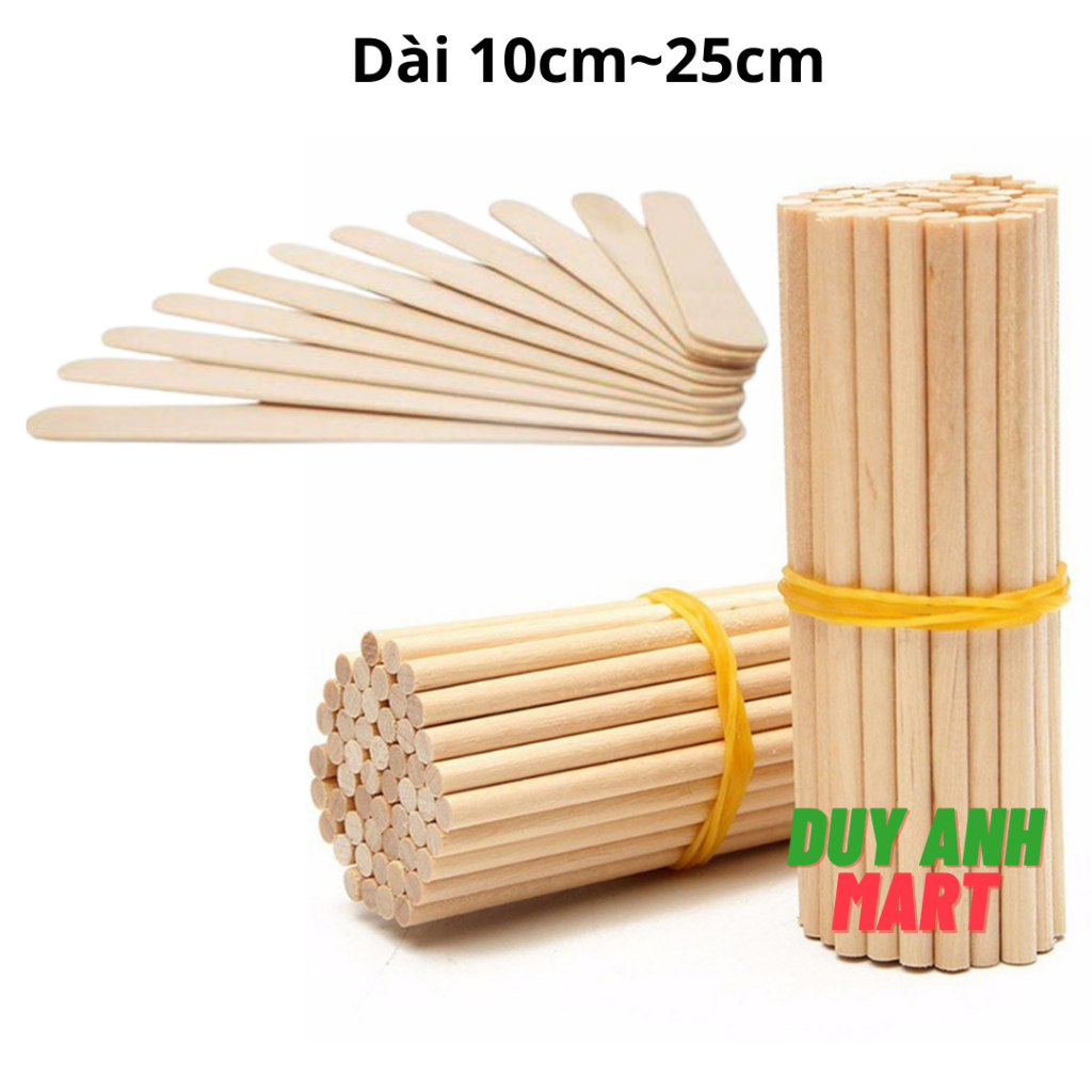 Que kem [50~200 que] que đè lưỡi, tre tròn làm đồ handmade, thủ công