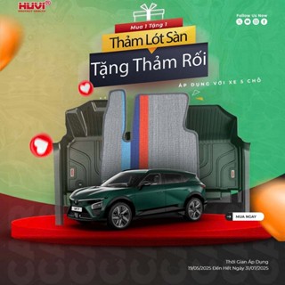 |TẶNG LÓT RỐI + CỐP| Thảm lót sàn ô tô Vinfast VF3 2024 tràn viền bậc cửa Huvi (màu đen)