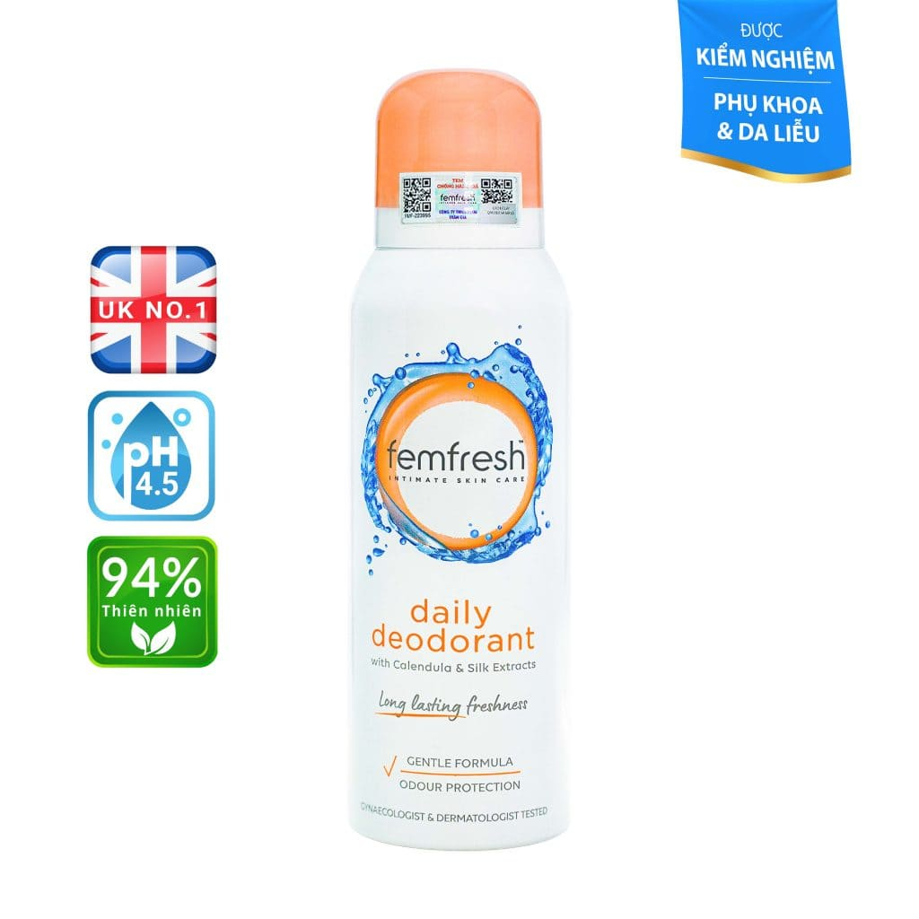 Xịt Khử Mùi Thơm Mát Femfresh 125ml, Xịt Thơm Dịu Nhẹ Lưu Hương Suốt 24h SDH Cosmeceuticals