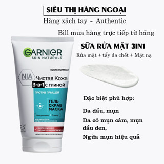 Sữa rửa mặt Garnier 3in1 với chiết xuất khuynh diệp kẽm và axit salicylic giảm dầu mụn hiệu quả 150 ml