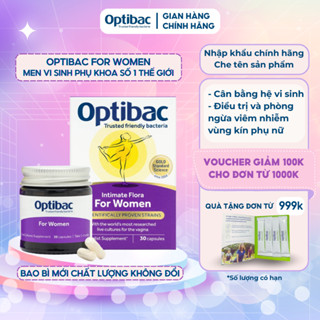 Men Vi Sinh Phụ Khoa Optibac tím For Women bổ sung lợi khuẩn chăm sóc vùng kín, tăng cường sức đề kháng phụ nữ