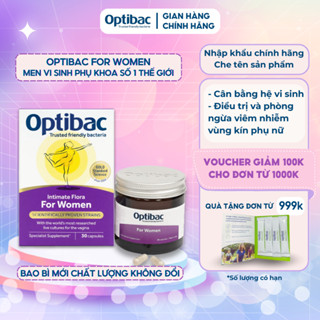 Optibac tím men vi sinh phụ khoa Optibac For Women chăm sóc sức khỏe vùng kín hộp 30 viên 90 viên