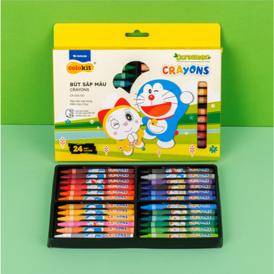 Bộ 24 màu sáp doremon colokit Thiên Long