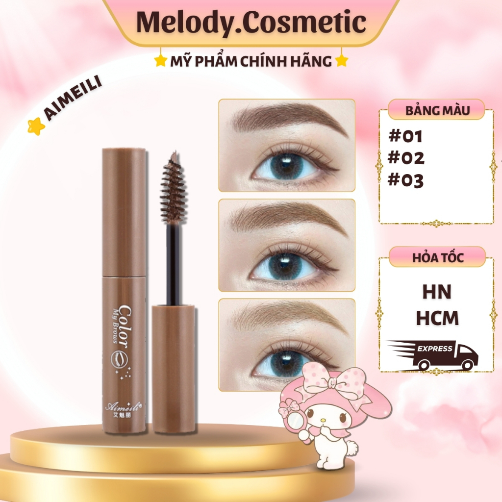 [AIMEILI] Mascara Chuốt Lông Mày 3D AIMEILI Chuốt Mày Đổi Màu Color MELODY.COSMETIC Lâu Trôi C550