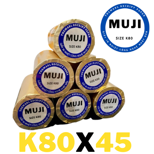 20 cuộn giấy in hoá đơn K80 đường kính 45. K80x45 MUJI