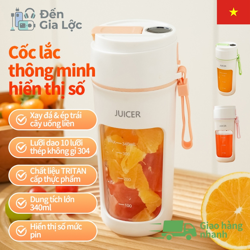 HÀNG CHÍNH HÃNG -MÁY SINH TỐ CẦM TAY 10 LƯỠI - SẠC PIN- XAY ĐƯỢC ĐÁ VIÊN