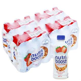  Lốc 24 Chai Sữa Trái Cây Nutriboost Coca-Cola Hương Cam Dâu Bánh Quy Kem x 297ml 