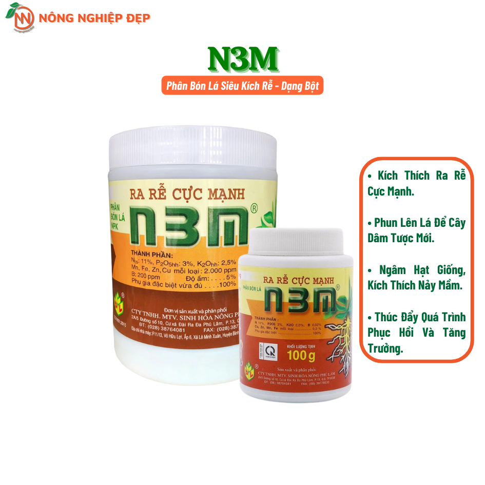 Phân Bón Siêu Kích Rễ N3M, Phân Bón Lá NPK Kích Rễ Cực Mạnh, Phục Hồi Cây Sau Tết