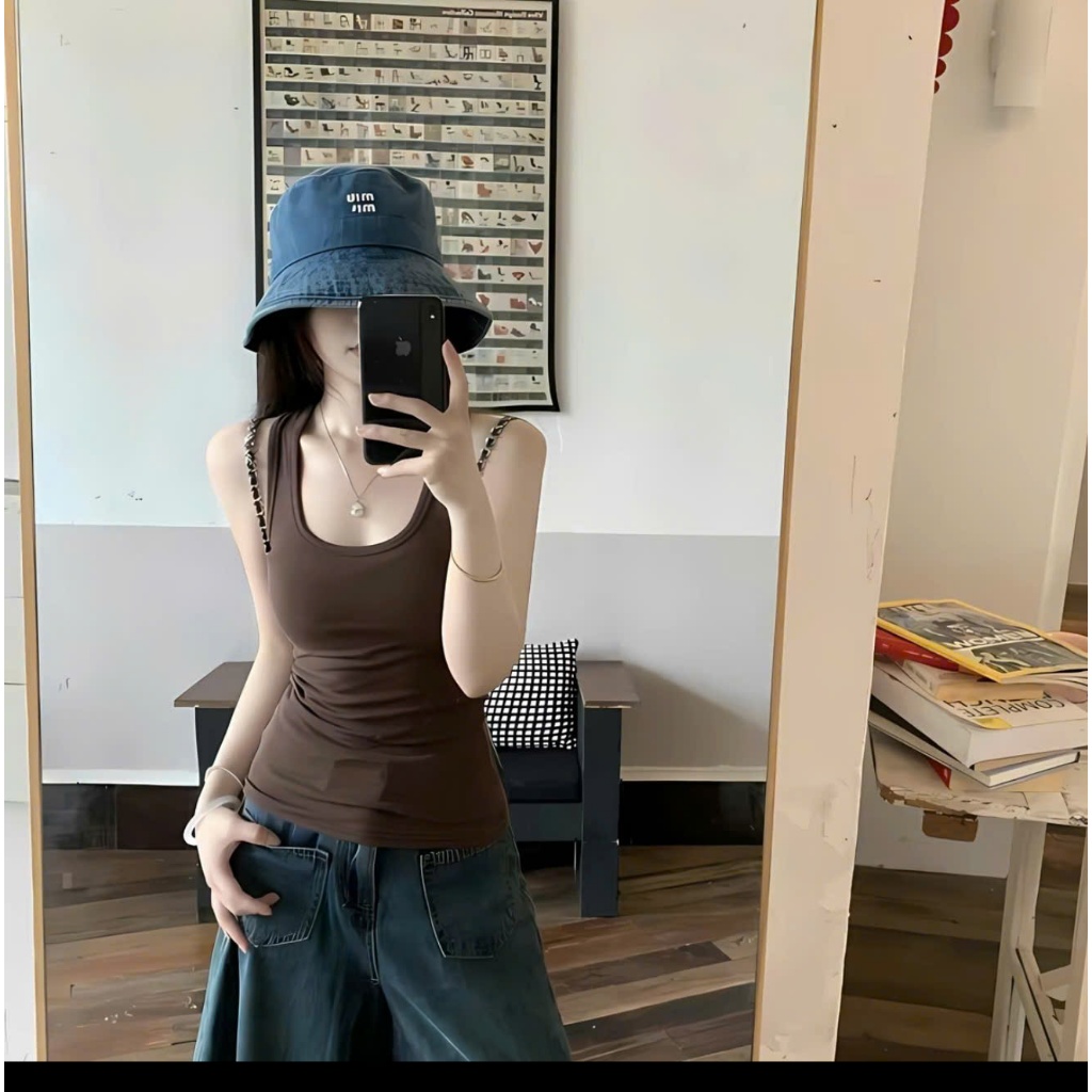 Áo ba lỗ nữ tanktop cổ vuông áo kiểu nữ thiết kế 2 dây bản to from ôm siêu tôn dáng chất cotton thoáng mát A312-PANOSI | BigBuy360 - bigbuy360.vn