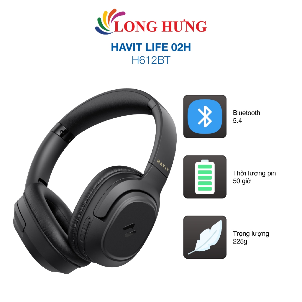 Tai nghe chụp tai Bluetooth Havit LIFE 02H H612BT - Hàng chính hãng | BigBuy360 - bigbuy360.vn
