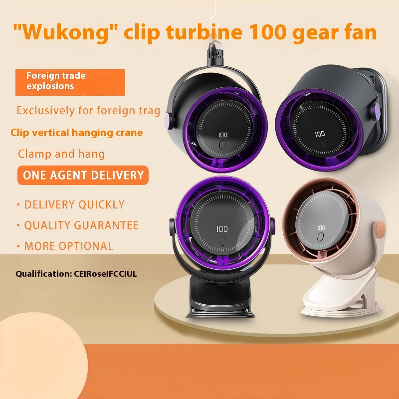 Quạt Kẹp Bàn Mini Tích Điện Màn Hình LCD Cảm Ứng 100 Cấp Độ Siêu Mát Không Ồn Xoay 720 Độ Pin Trâu | BigBuy360 - bigbuy360.vn