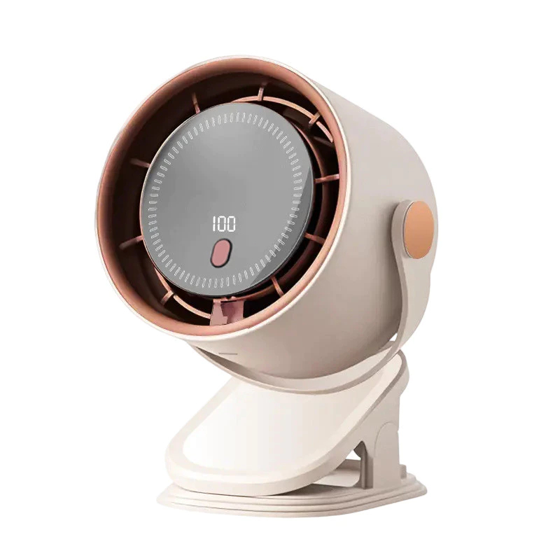 Quạt Kẹp Bàn Mini Tích Điện Màn Hình LCD Cảm Ứng 100 Cấp Độ Siêu Mát Không Ồn Xoay 720 Độ Pin Trâu | BigBuy360 - bigbuy360.vn