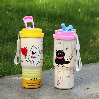  Bình giữ nhiệt inox 316 Trancy home NẮP BẬT MỞ có ống hút dung tích 600ml 
