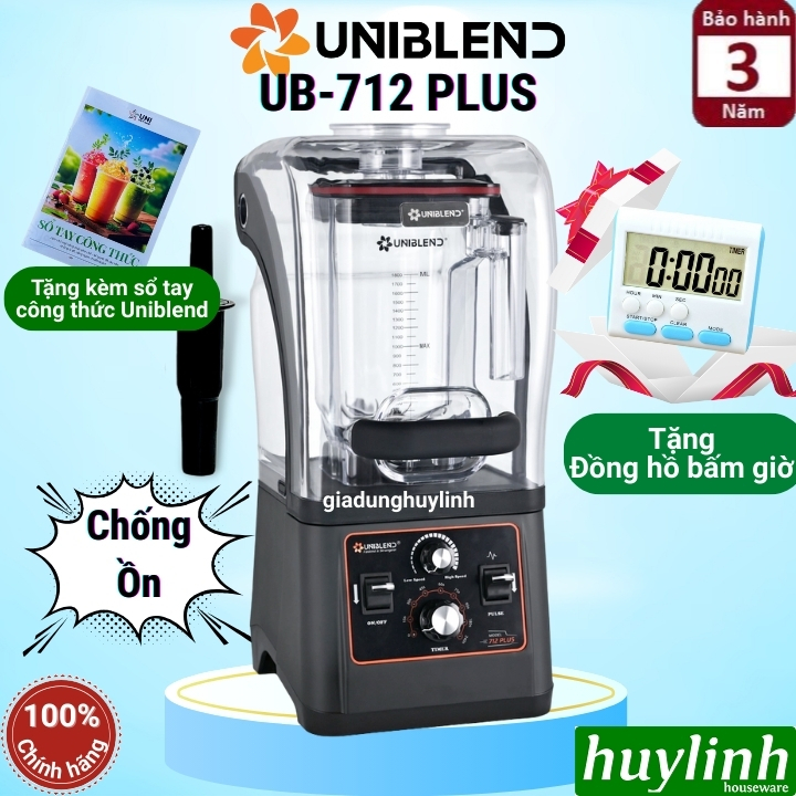 Máy xay sinh tố công nghiệp Uniblend UBS-712 Plus - Có hẹn giờ - 1680W - 1.8 lít [UB-712 PLUS]