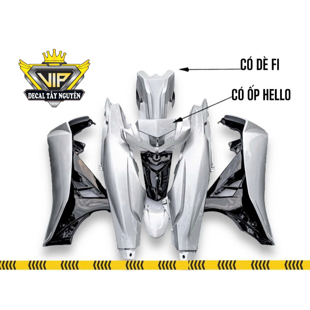 Dàn áo Sirius 50/110cc Bạc Đen -  BH 24 tháng