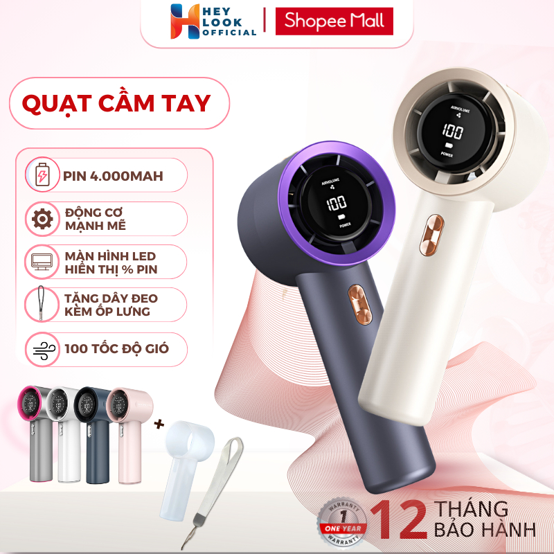 Quạt Turbo Jet Mini Tích Điện Pin 4000mah Có Thể Sạc Lại, Cầm Tay, Di Động, Gió Mạnh, Tốc Độ Cao 100
