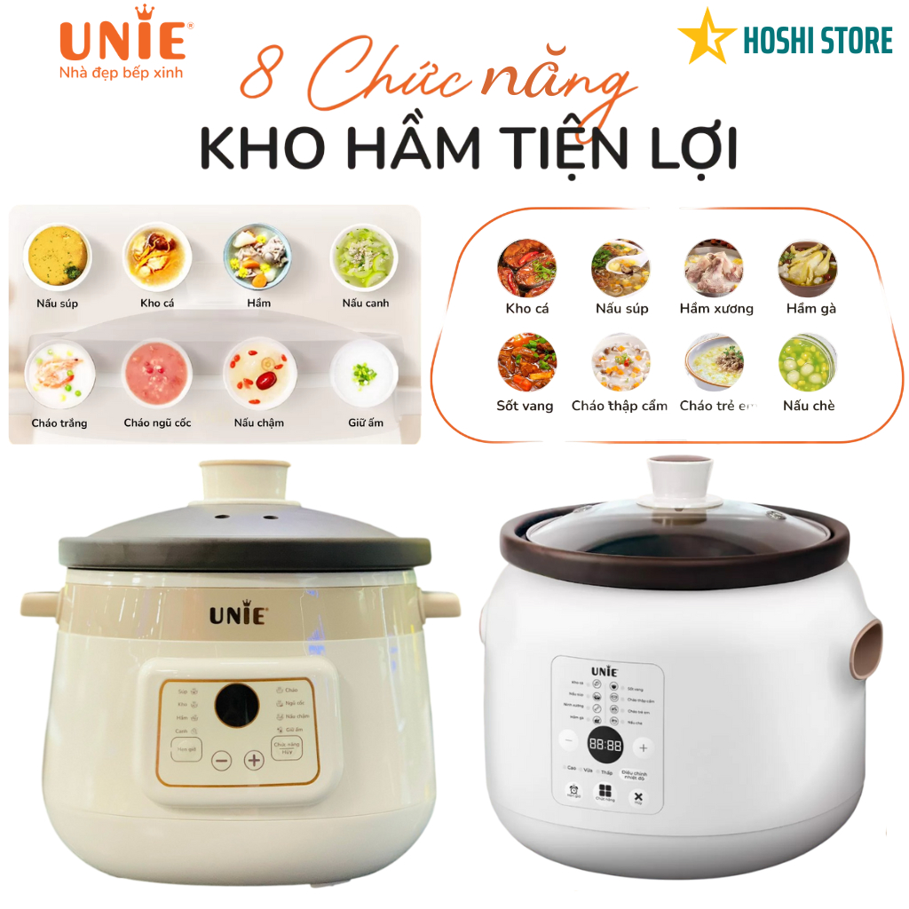 [HOT] Nồi kho hầm đa năng UNIE USC308, kho cá, hầm xương, hấu cháo, súp, ủ ấm... Bảo hành 1 năm