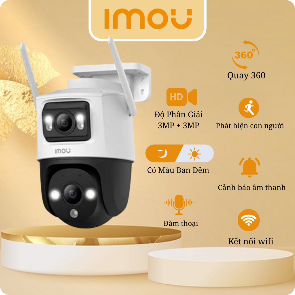 Camera Wifi iMOU Cruiser Dual IPC-S7XP- Xoay 360 Ngoài Trời