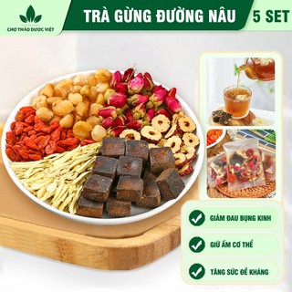  Set 5-10 gói trà gừng đường nâu mix sẵn  Hỗ trợ giảm đau bụng kinh lưu thông khí huyết  - Chợ Thảo Dược Việt 