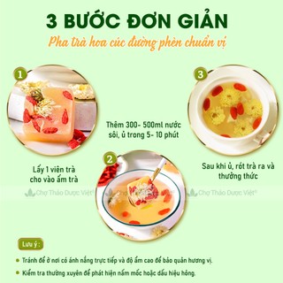 Trà hoa cúc đường phèn mix vị, viên cúc đường phèn và tổng hợp các loại trà hoa tự chọn, vị ngọt thanh
