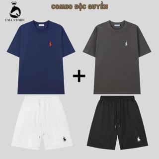 Bộ Quần Áo Nam UMA STORE Thêu Ngựa Chất Thun Cotton Siêu Đẹp Áo Cổ Tròn Quần Short Thể Thao SPB26