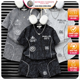 Bộ cộc tay cotton bé trai in số 06 chất cotton QCCC chính phẩm mềm mát, co giãn,từ 17-60kg, 3 màu